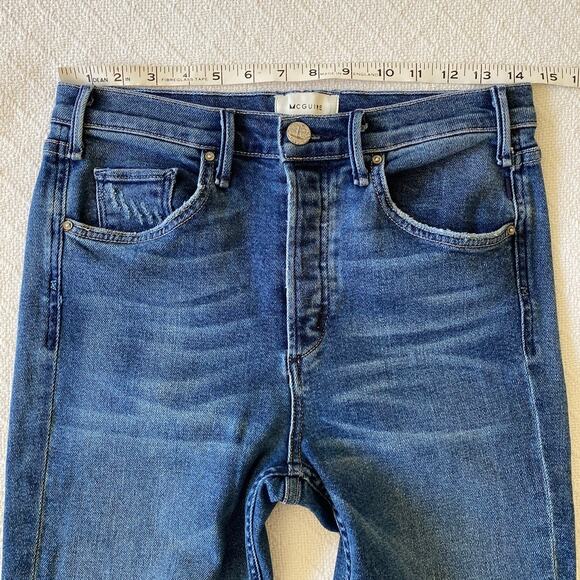 McGuire Valletta Straight Jeans Step Hem Button Fly Anthropologie Medium Wash 29 - Picture 11 of 15
